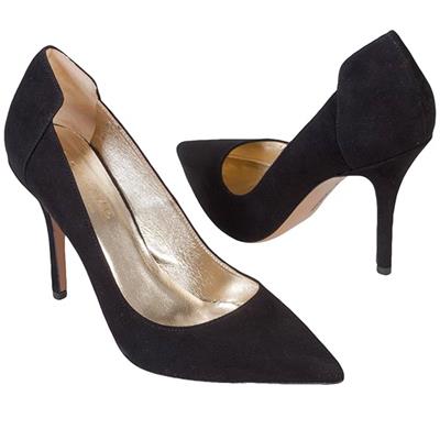 Шикарные замшевые черные туфли на шпильке 10 см Lam-DZ0874/3504/001 chamois black