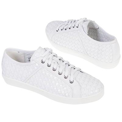 Модные белые плетеные кожаные женские кроссовки DAOD-1198-ZD10-00S00