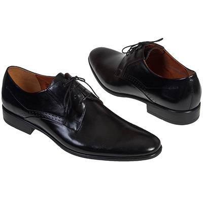 Красивые кожаные черные мужские туфли на шнурках COOC-5736-0017-00S02