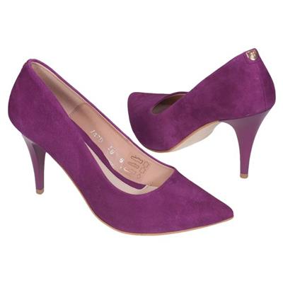 Фиолетовые замшевые туфли женские на высокой тонкой шпильке 8 см Bal-747000-319 fiolet zamsz