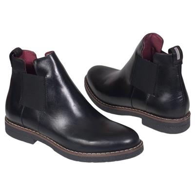 Модные черные кожаные женские ботинки на резинках Ns-862/N czarny 14