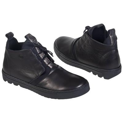 Стильные женские кожаные ботинки черного цвета NE-853/N czarny 3
