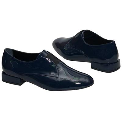 Модные лаковые женские ботинки синего цвета Lam-D01720/8321/014 navy patent