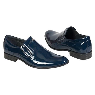 Мужские синие лаковые туфли с зауженными мысами Kw-4603-186-250-440 navy blue