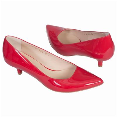 Классические лаковые красные туфли на каблуке 4.5 см AN-3428 malina lak