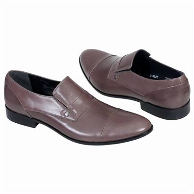 Модные кожаные пепельные туфли без шнурков C-3625/762