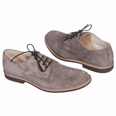 Модные мужские туфли из нубука серого цвета со шнурками CE0C-2908-0841-00S03