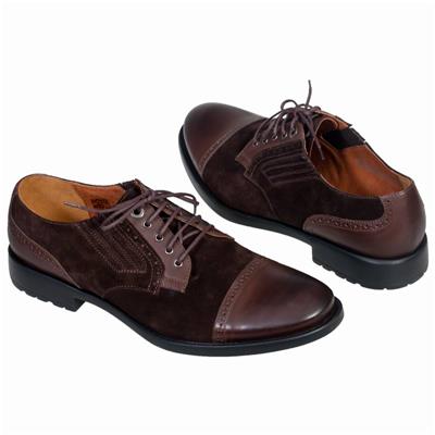 Стильные мужские туфли коричневые со шнурками COOC-5034-ZG41-00S02