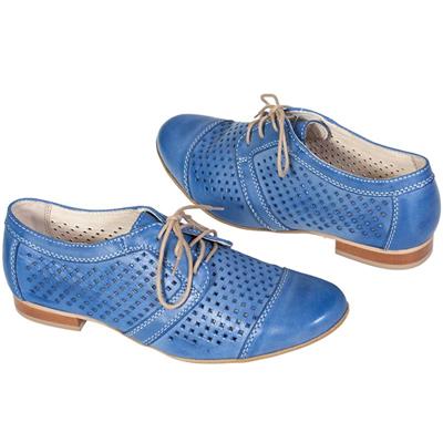 Модные синие ботинки на шнурках Le-3838-1-32F1 (SL)
