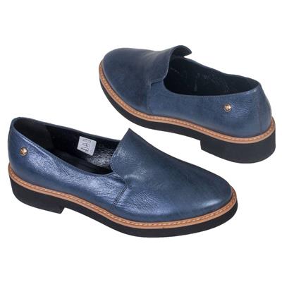 Модные синие ботинки -лоферы SZY-1667-361 blue