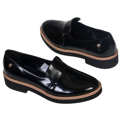 Модные лоферы - ботинки черного цвета SZY-1667-59 black