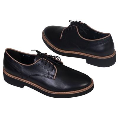 Модные ботинки на шнурках SZY-1643-CP-1+B black+beige