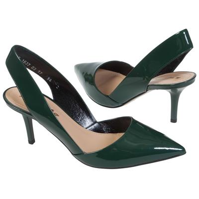 Нарядные зеленые открытые туфли на шпильке 7 см SZY-1637-344 zel