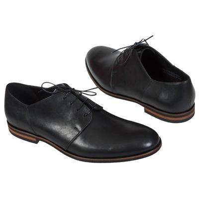 Модные черные кожаные мужские туфли на шнурках. COOC-6760-0228-00S01