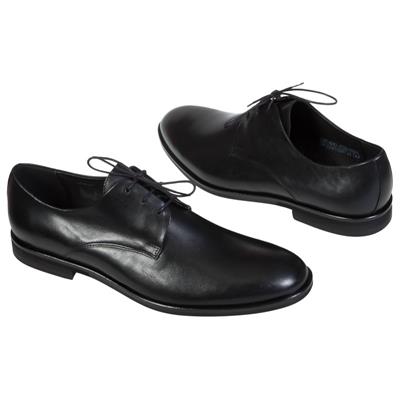 Модные черные кожаные мужские туфли на шнурках COOC-6241-0228-00S01