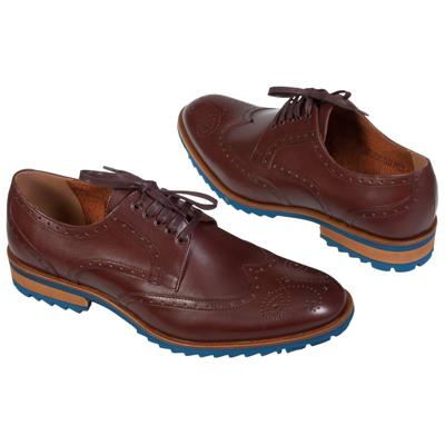 Красивые коричневые мужские туфли на тракторной подошве COOC-5828-0192-00S02