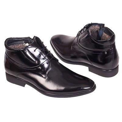 Черные кожаные зимние ботинки на шерсти C-5128-0017-00W00 (OP)