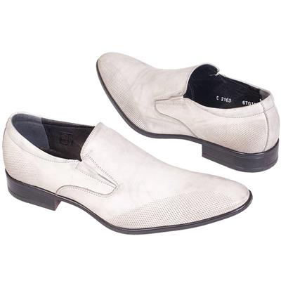 Светло-серые кожаные мужские туфли C-2103M5/759 (OP)