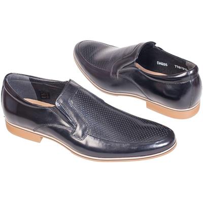 Перфорированные мужские черные туфли кожаные C-4205M1-S1/17 (OP)