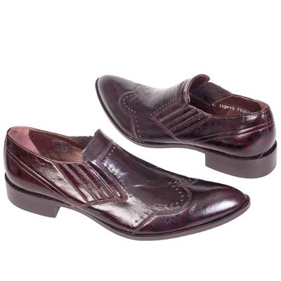 Темно-коричневые мужские туфли с острым мысом R-112-13.352 (OP)