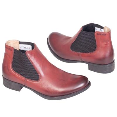 Бордовые женские ботинки из натуральной кожи Le-6381-6-5720 (OP)