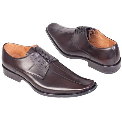 Темно-коричневые мужские туфли с длинным узким мысом LCL-441-25 (OP)