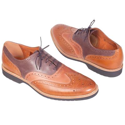 Коричневые мужские туфли с узором на шнурках COOC-4762-ZE54-00S02 (OP)