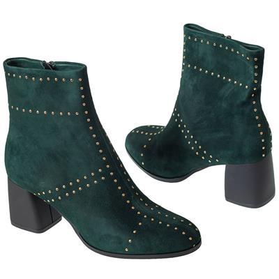Женские замшевые ботинки зеленого цвета на байке MC-2486/881/938 green wel koc