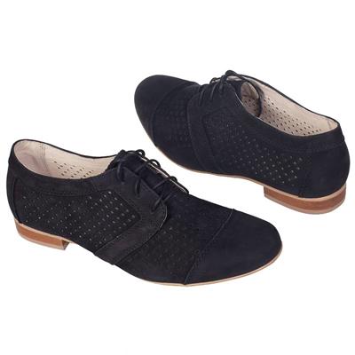 Черные женские ботинки с перфорацией Le-3838-1-10D8