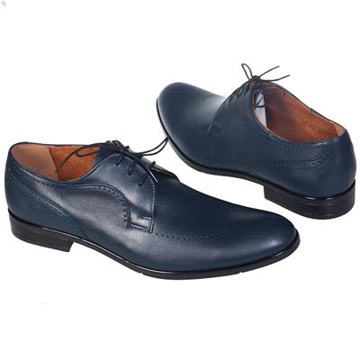 Модные синие мужские туфли на шнурках C-6826-0345-00S02 granat