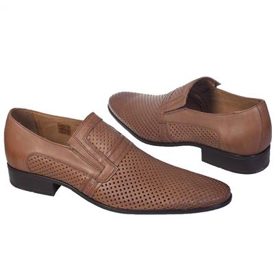 Мужские коричневые летние туфли с перфорацией C-3174X3-S7/909A