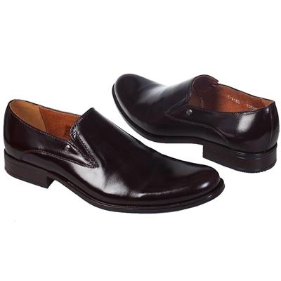 Модные коричневые мужские туфли с закругленными мысами C-4180S2/63