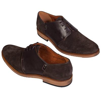 Модные замшевые коричневые туфли C-6430-ZM08-00S04