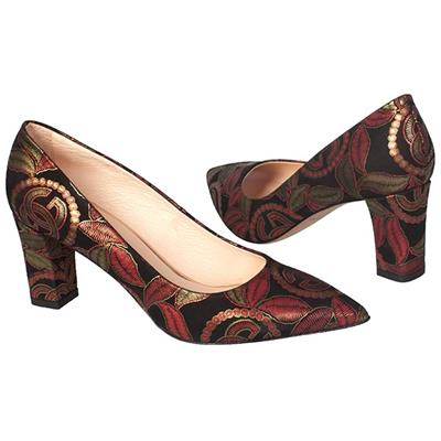 Модные женские туфли с красивым узором на каблуке 7 см Lam-W00004-1576-003 stamp czarny