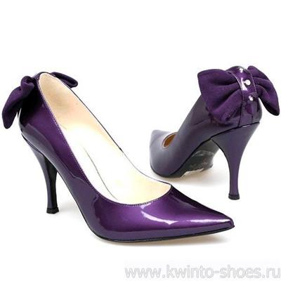Фиолетовые лаковые туфли на шпильке BLD-630-k fiolet lak+zamsz