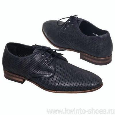 Модные летние черные мужские туфли на шнурках Lac-X-4126M1-S1S7/195