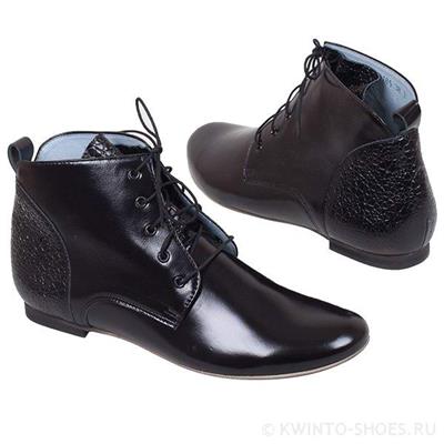 Женские высокие черные ботинки An-2185 czarny toska/kw