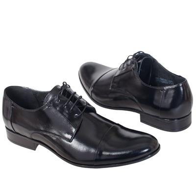 Однотонные классические черные мужские туфли на шнурках C-5660-0017-00S01