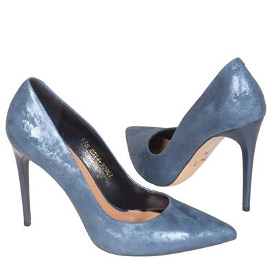 Шикарные синие туфли на высокой шпильке 10.5 см MC-8014/557/038 CAR1215/79