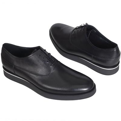 Модные мужские туфли на толстой подошве C-7034-0800-00P09 czarny