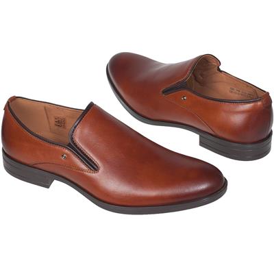 Красивые рыжие мужские туфли без шнурков С-7440-ZS10-00P28 braz