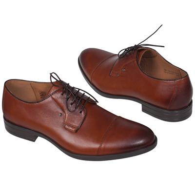 Модные мужские рыжие туфли на шнурках С-7439-0378-00P28 braz