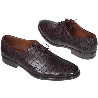 Модные коричневые мужские туфли под рептилию EL-8413 B292I brown
