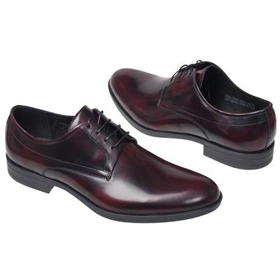 Модные бордовые кожаные мужские туфли на шнурках С-7245-0823-00P09 bordo