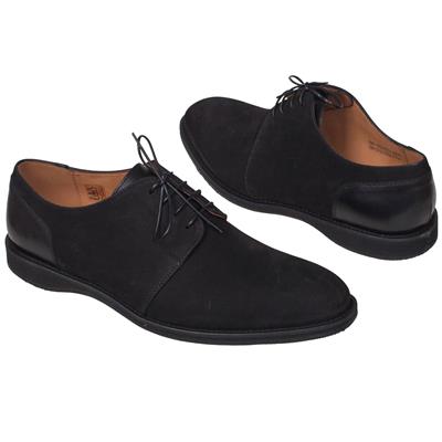 Черные замшевые мужские туфли на шнурках C-7231-ZJ78-00P28 czarny