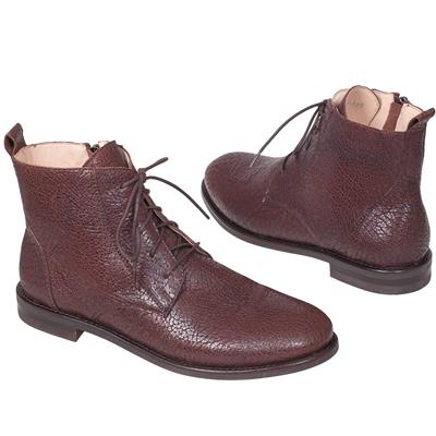 Высокие женские коричневые ботинки на шнурках EL-1438 QZ05T