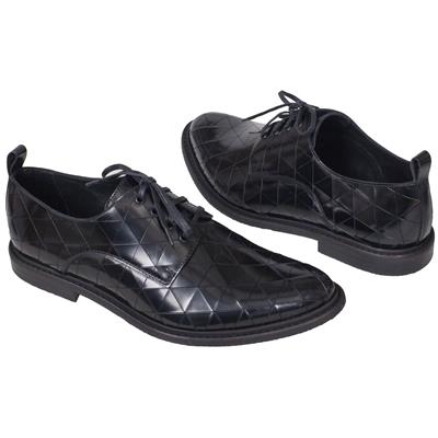 Шикарные модные женские ботинки с выработкой на коже EL-1872 F00M black