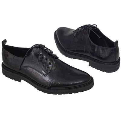 Красивые женские ботинки под рептилию черного цвета EL-1872 V 138M black