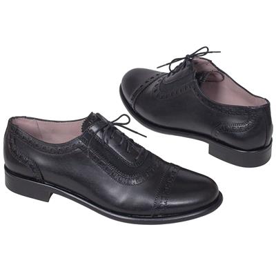 Модные женские кожаные ботинки на резинках и шнурках EL-1715 C1XXM black