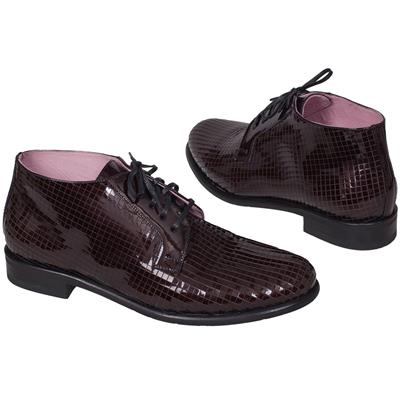 Модные лаковые бордовые ботинки с эффектной выработкой EL-W01 ZL9XXM